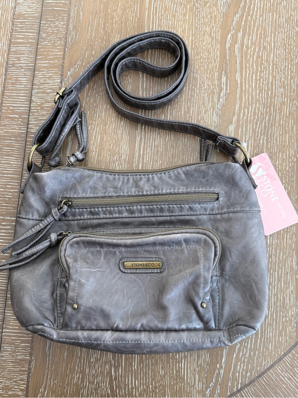 Stone & Co. Smokey Mountain Crossbody Hobo Bag Grey